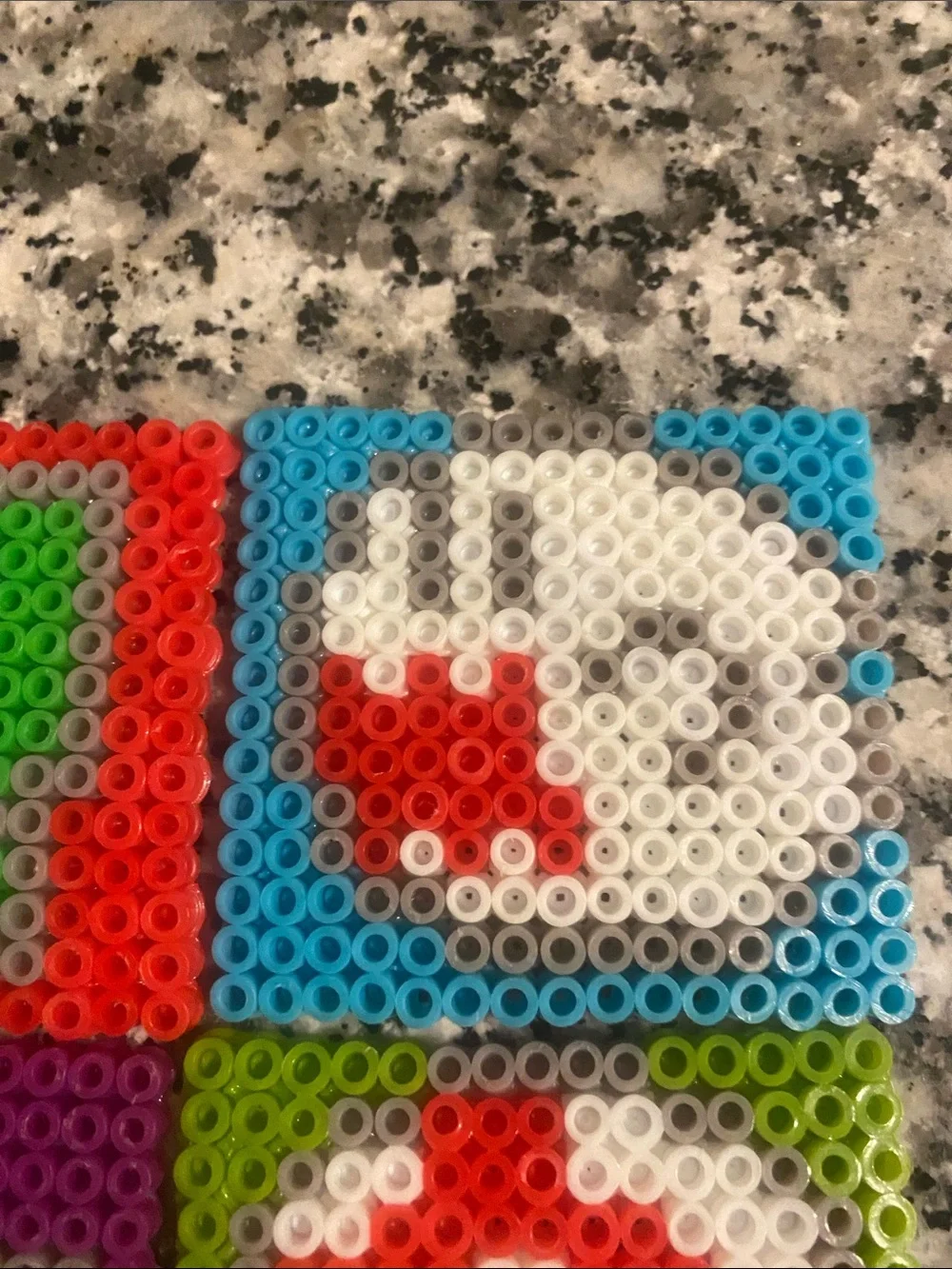 Handmade Super Mario characters perler bead coasters set of 4